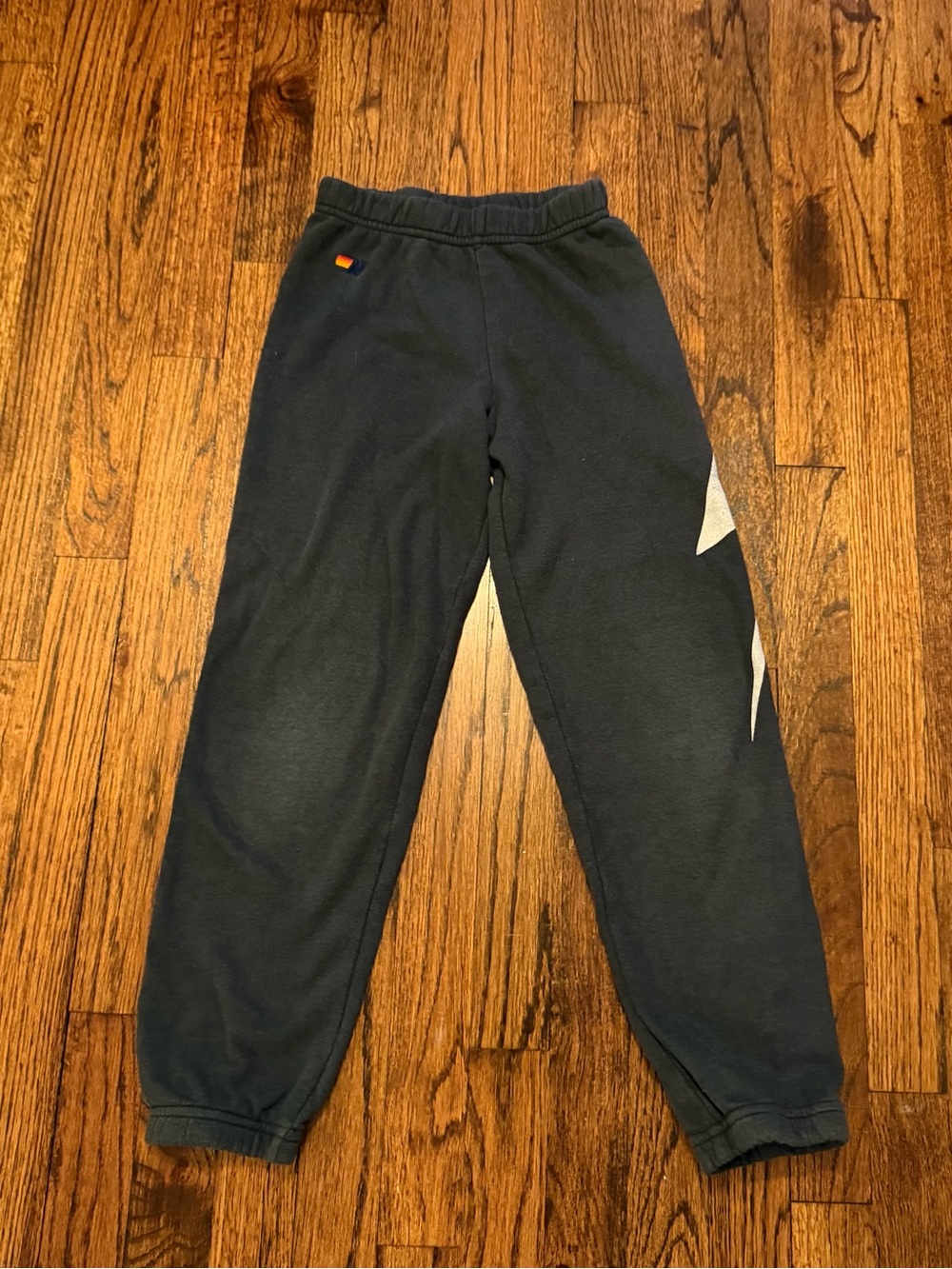 Aviator Nation Black Kids Joggers with White Side Bolt